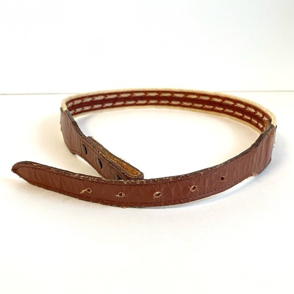 Vintage Hitched Horse Horsehair Belt Western Brown Leather Braided Unisex 26 28 main image 12